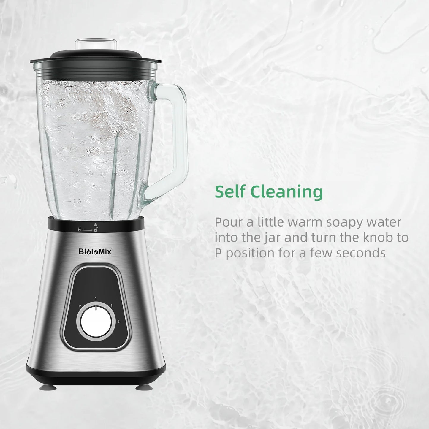 MixologyPro 1300W 2-in-1 Glass Blender Set