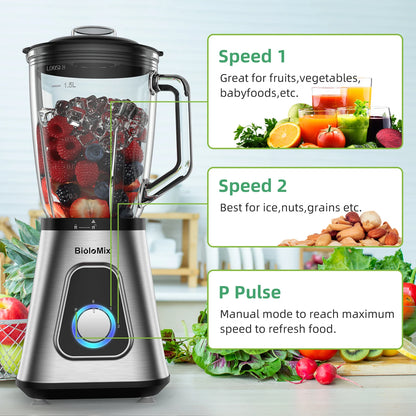 MixologyPro 1300W 2-in-1 Glass Blender Set