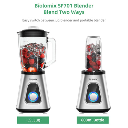 MixologyPro 1300W 2-in-1 Glass Blender Set